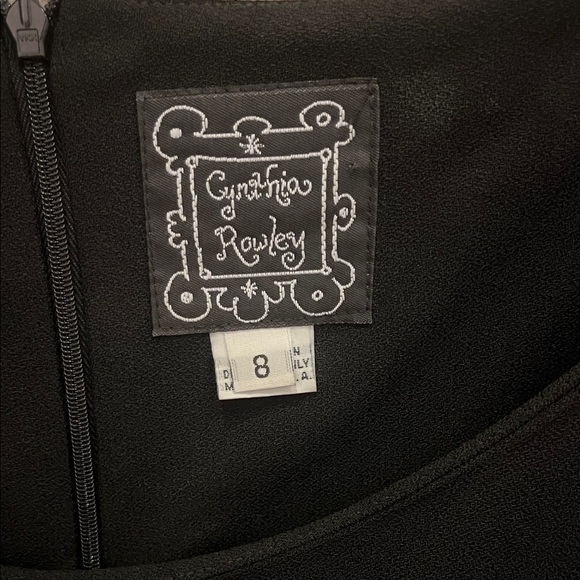 Cynthia Rowley Elegant Black Dress with White Embroidery - Picture 2 of 12